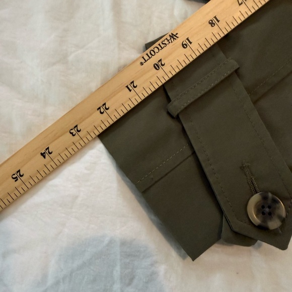 Abercrombie Cropped Double-Breasted Trench Coat - Olive EUC 0015 - Picture 7 of 12